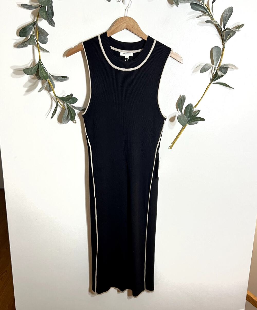 NWT Max Studio Black Ribbed Dress LAST CALL